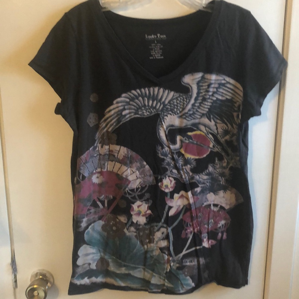 Vintage Lucky Brand tee Asian inspired